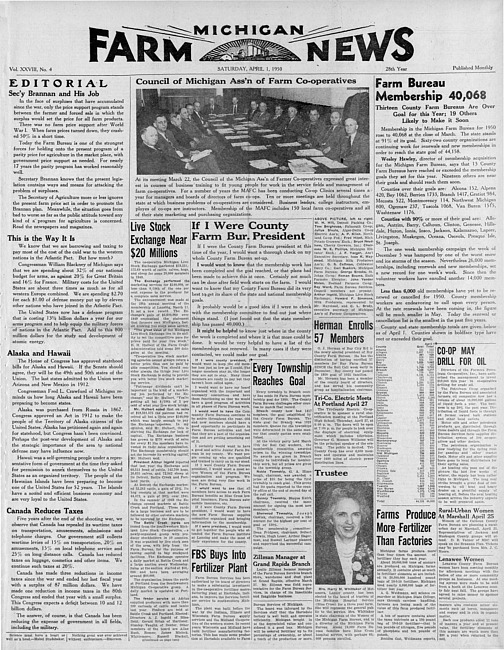 Michigan farm news. (1950 April)