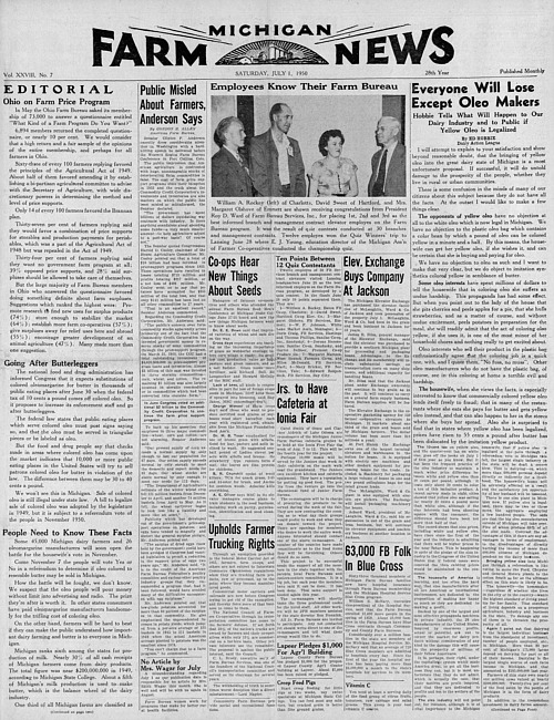 Michigan farm news. (1950 July)