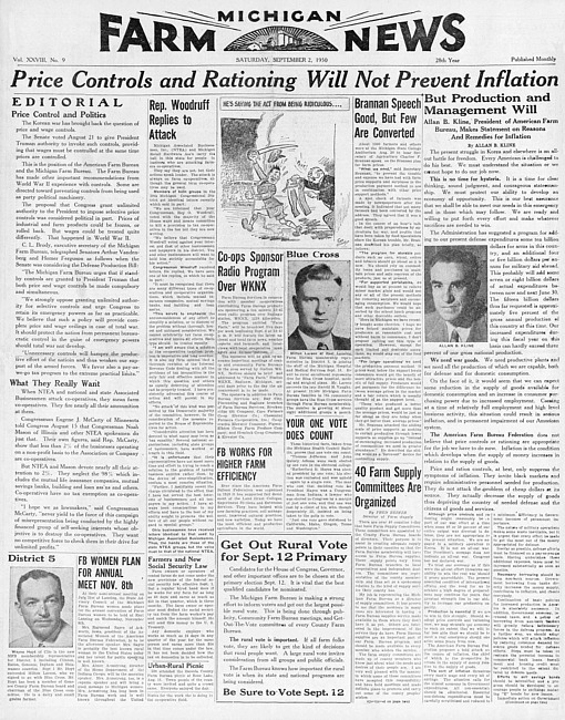 Michigan farm news. (1950 September)