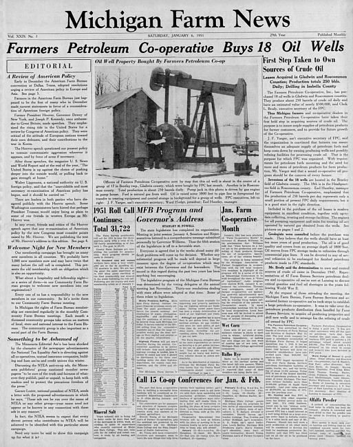 Michigan farm news. (1951 January)