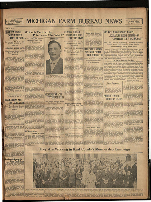 Michigan Farm Bureau news. (1923 April 13)