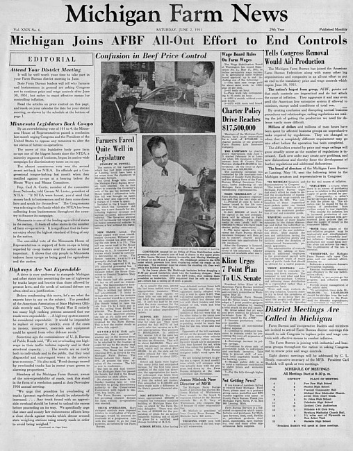 Michigan farm news. (1951 June)