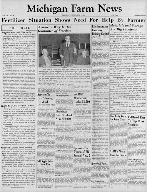 Michigan farm news. (1951 September)