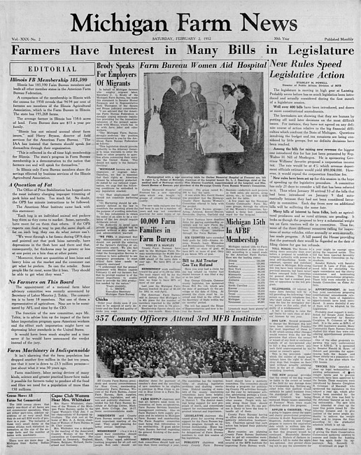 Michigan farm news. (1952 February)