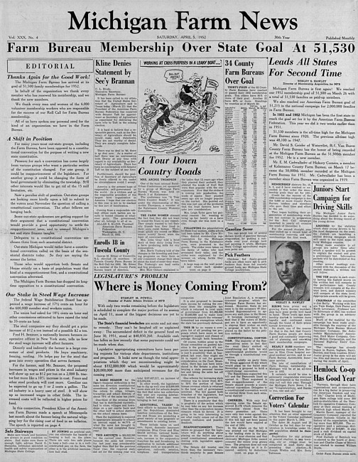 Michigan farm news. (1952 April)