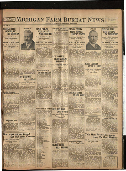 Michigan Farm Bureau news. (1923 April 27)