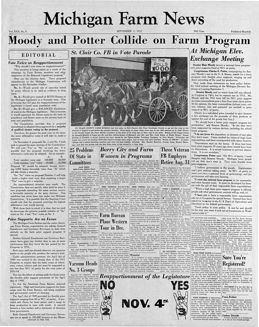 Michigan farm news. (1952 September)