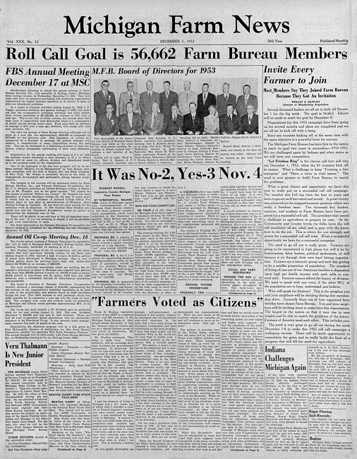 Michigan farm news. (1952 December)