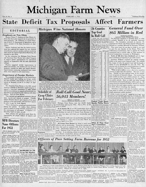 Michigan farm news. (1953 February)