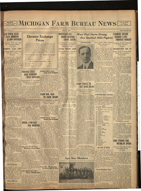 Michigan Farm Bureau news. (1923 May 11)