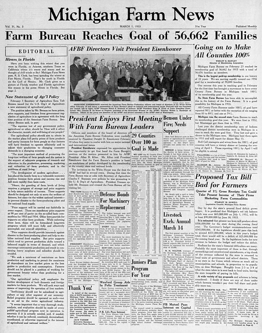Michigan farm news. (1953 March)