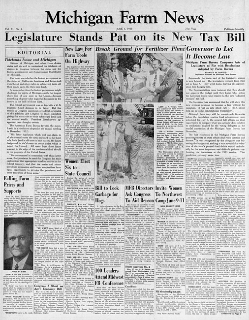 Michigan farm news. (1953 June)