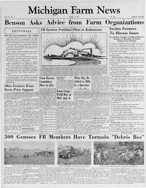 Michigan farm news. (1953 July)