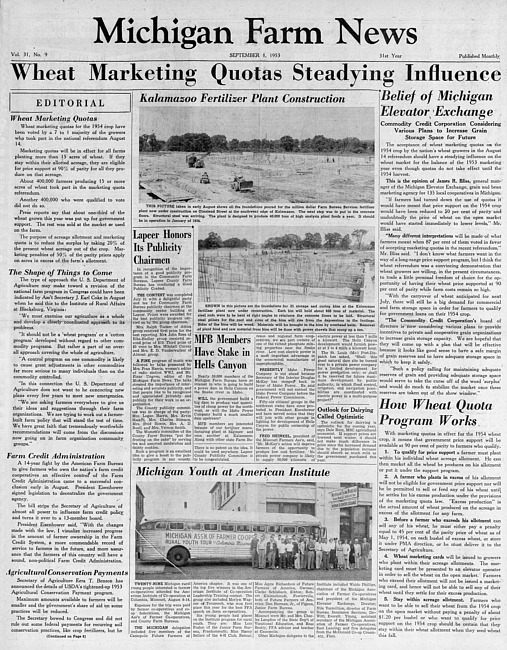 Michigan farm news. (1953 September)
