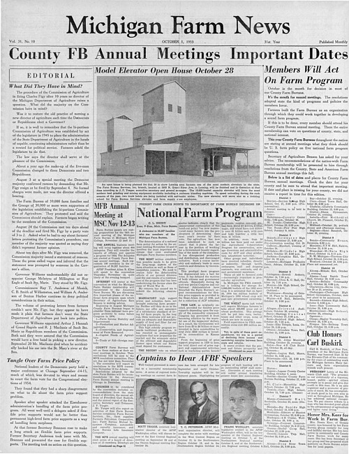 Michigan farm news. (1953 October)