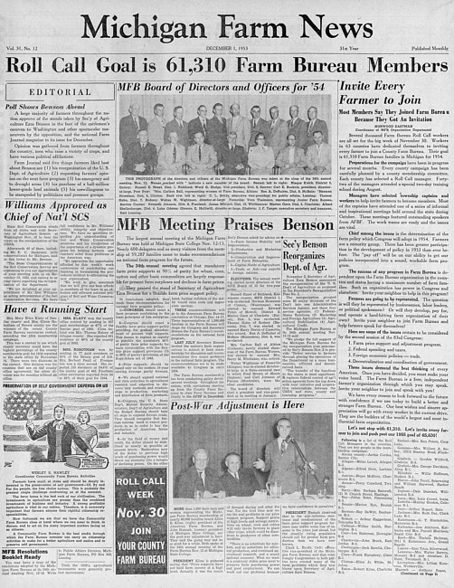 Michigan farm news. (1953 December)