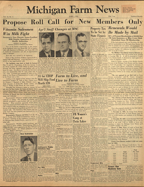 Michigan farm news. (1954 June 1)