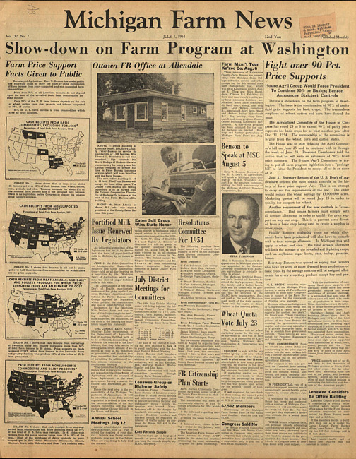 Michigan farm news. (1954 July 1)