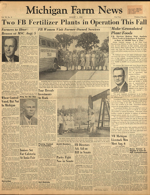 Michigan farm news. (1954 August 1)