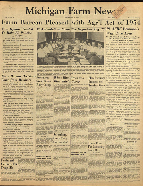 Michigan farm news. (1954 September 1)