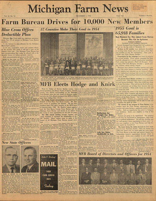 Michigan farm news. (1954 December 1)