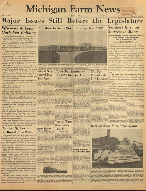 Michigan farm news. (1955 June 1)