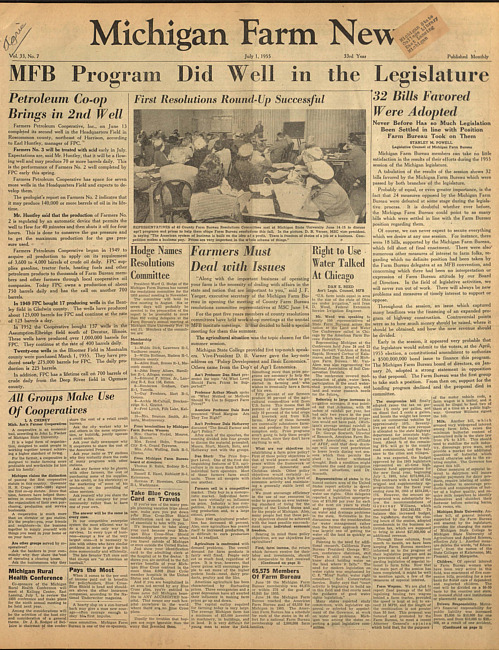 Michigan farm news. (1955 July 1)