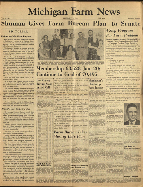 Michigan farm news. (1956 February 1)