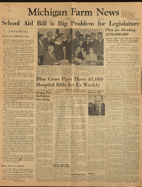 Michigan farm news. (1956 April 1)