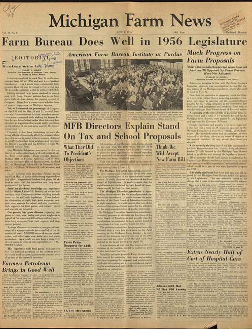 Michigan farm news. (1956 June 1)