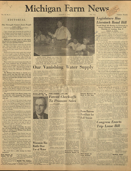 Michigan farm news. (1956 August 1)
