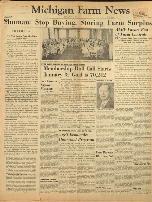 Michigan farm news. (1957 January 1)