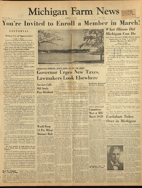 Michigan farm news. (1957 March 1)
