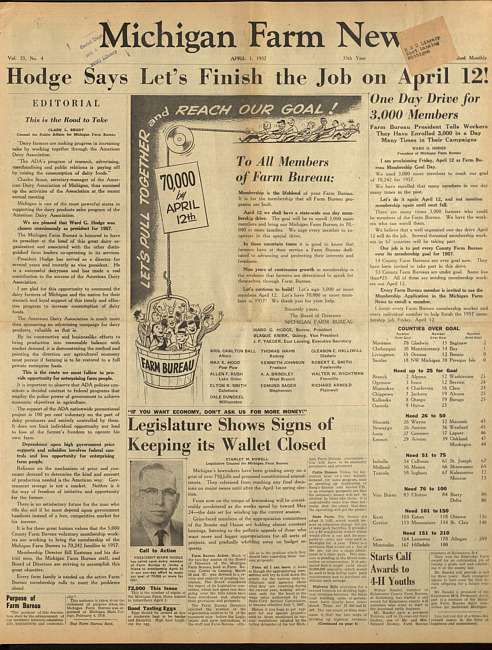 Michigan farm news. (1957 April 1)