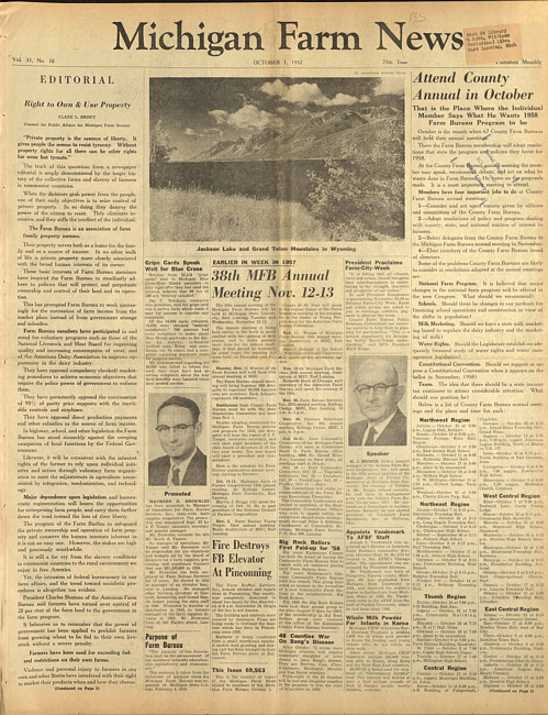 Michigan farm news. (1957 October 1)