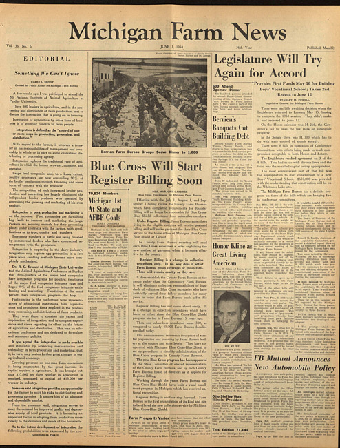 Michigan farm news. (1958 June 1)