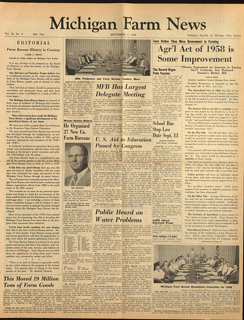 Michigan farm news. (1958 September 1)