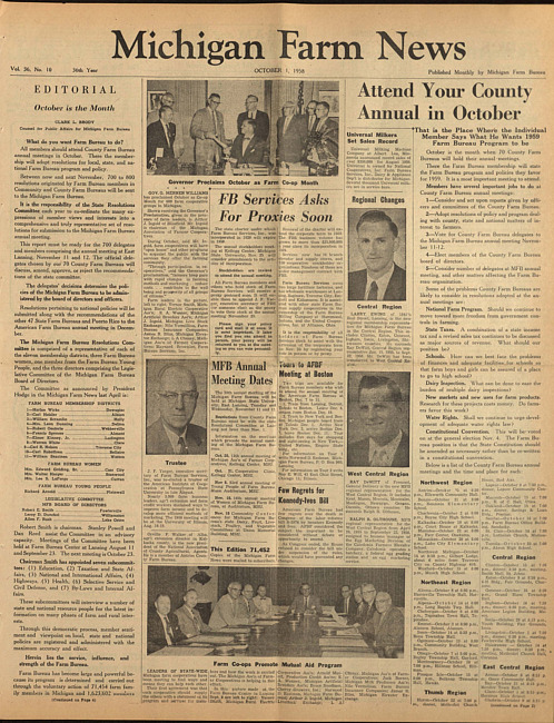 Michigan farm news. (1958 October 1)