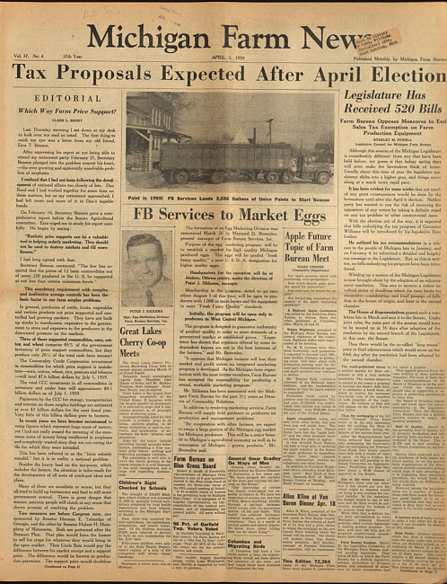 Michigan farm news. (1959 April 1)