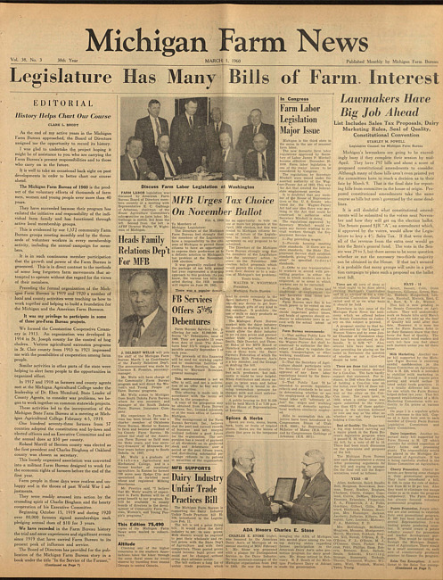 Michigan farm news. (1960 March 1)