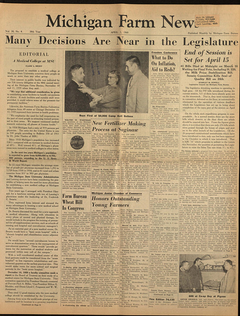 Michigan farm news. (1960 April 1)