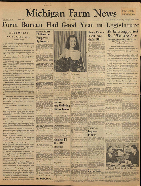 Michigan farm news. (1960 June 1)