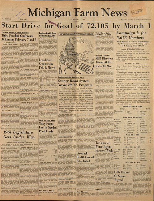 Michigan farm news. (1961 February 1)