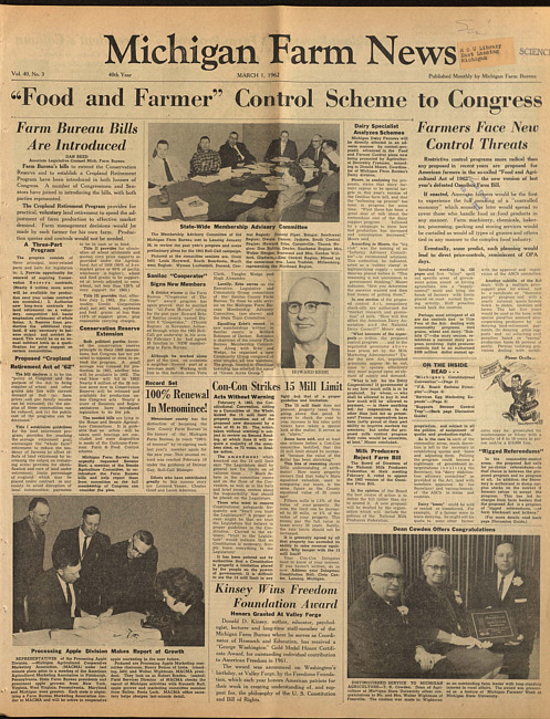 Michigan farm news. (1962 March 1)