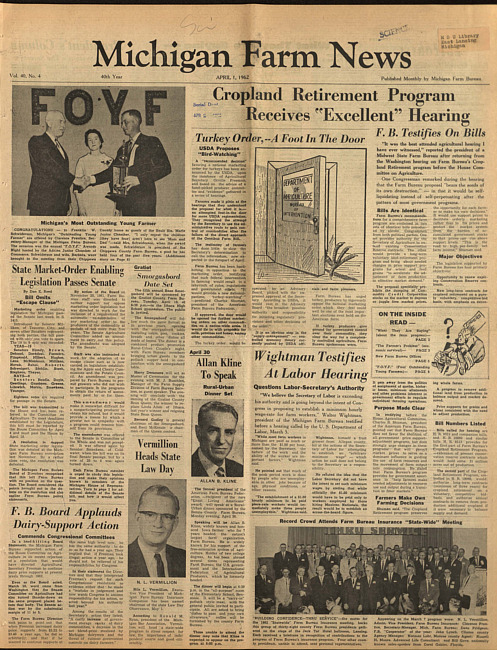 Michigan farm news. (1962 April 1)