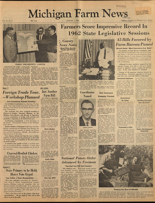 Michigan farm news. (1962 August 1)