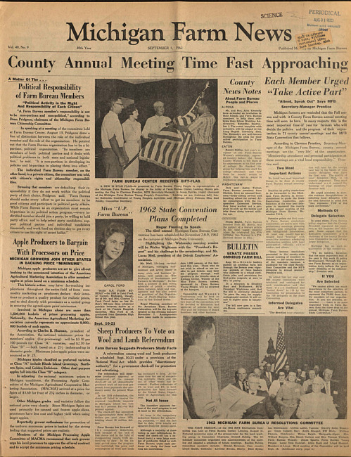 Michigan farm news. (1962 September 1)