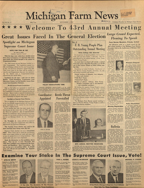 Michigan farm news. (1962 November 1)