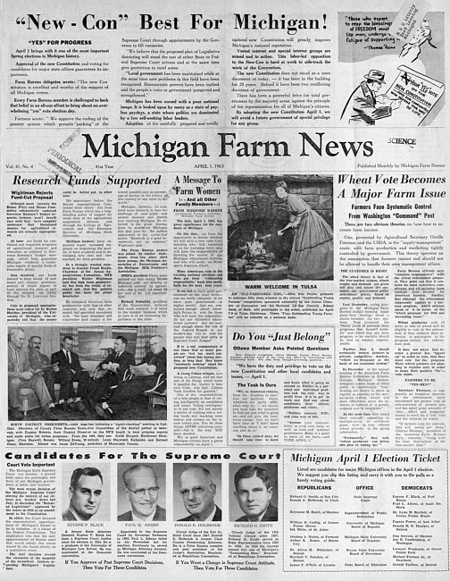 Michigan farm news. (1963 April)