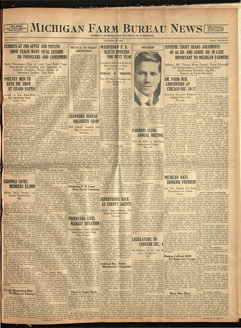 Michigan Farm Bureau news. (1923 November 23)